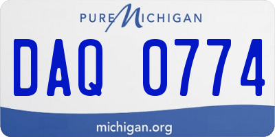 MI license plate DAQ0774