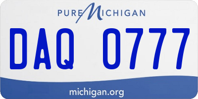 MI license plate DAQ0777