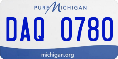 MI license plate DAQ0780