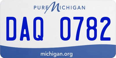 MI license plate DAQ0782
