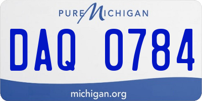MI license plate DAQ0784
