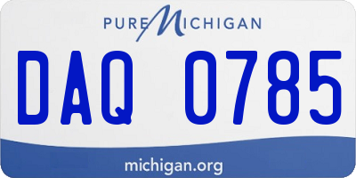MI license plate DAQ0785