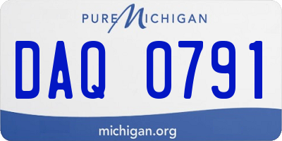 MI license plate DAQ0791