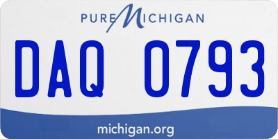 MI license plate DAQ0793