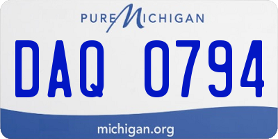 MI license plate DAQ0794