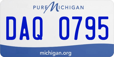 MI license plate DAQ0795