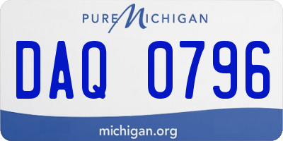 MI license plate DAQ0796