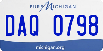MI license plate DAQ0798