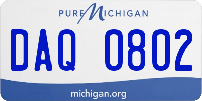 MI license plate DAQ0802