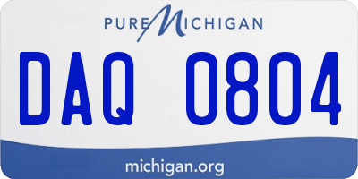 MI license plate DAQ0804