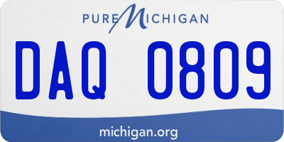 MI license plate DAQ0809