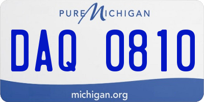 MI license plate DAQ0810
