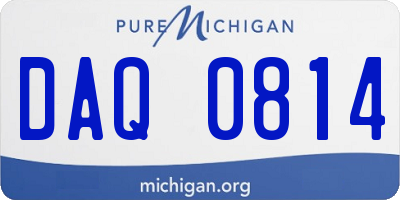 MI license plate DAQ0814