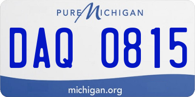 MI license plate DAQ0815