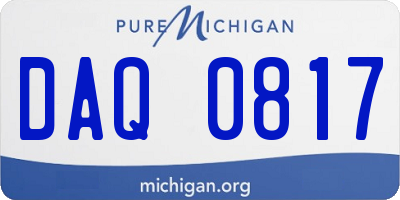 MI license plate DAQ0817