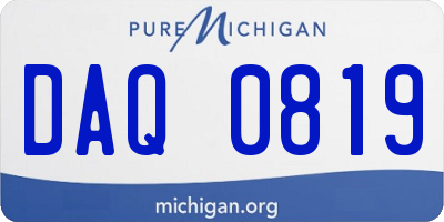 MI license plate DAQ0819