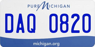 MI license plate DAQ0820