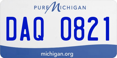 MI license plate DAQ0821