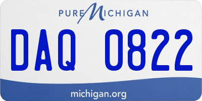 MI license plate DAQ0822