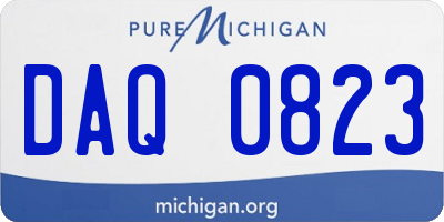 MI license plate DAQ0823