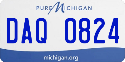 MI license plate DAQ0824