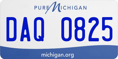 MI license plate DAQ0825
