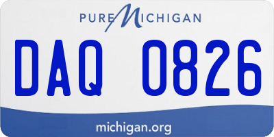 MI license plate DAQ0826
