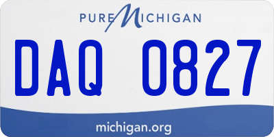 MI license plate DAQ0827