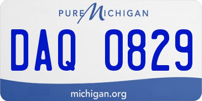 MI license plate DAQ0829