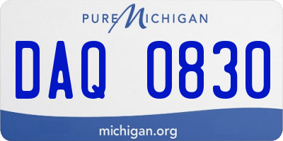 MI license plate DAQ0830