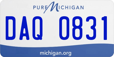 MI license plate DAQ0831