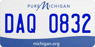 MI license plate DAQ0832