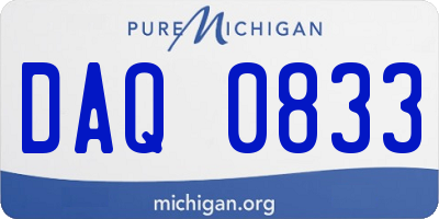 MI license plate DAQ0833
