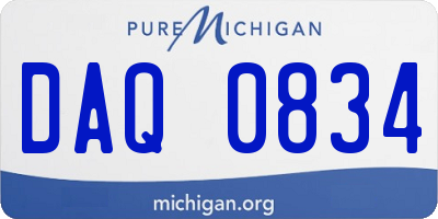 MI license plate DAQ0834