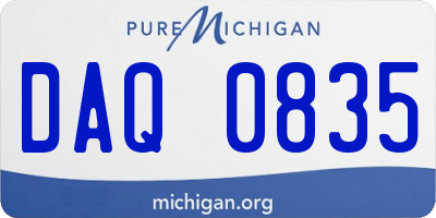 MI license plate DAQ0835