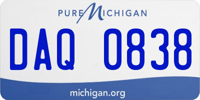 MI license plate DAQ0838