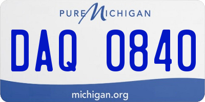 MI license plate DAQ0840