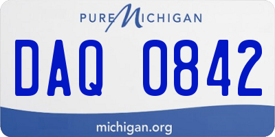 MI license plate DAQ0842