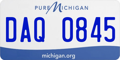 MI license plate DAQ0845