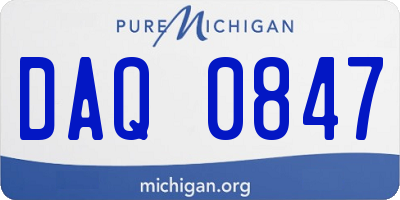 MI license plate DAQ0847