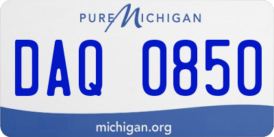 MI license plate DAQ0850