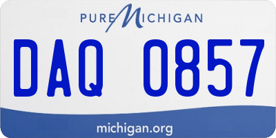 MI license plate DAQ0857