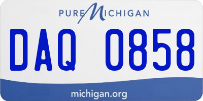 MI license plate DAQ0858