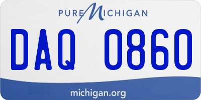 MI license plate DAQ0860