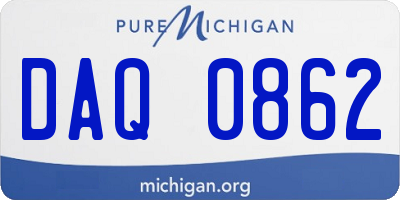 MI license plate DAQ0862