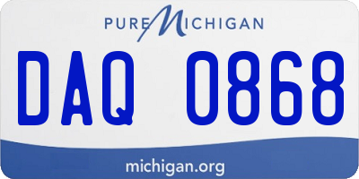 MI license plate DAQ0868