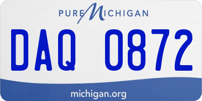 MI license plate DAQ0872