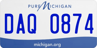 MI license plate DAQ0874
