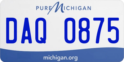 MI license plate DAQ0875