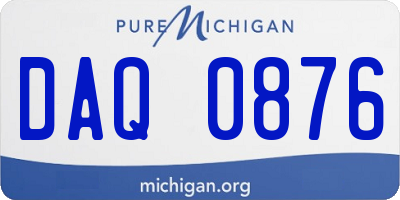 MI license plate DAQ0876